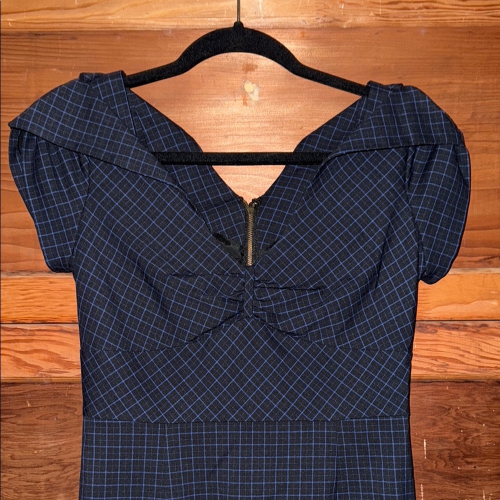 Maeve Black and Blue Sweetheart Midi Dress - Picture 4 of 9
